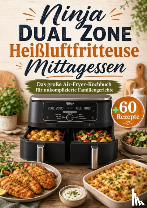 Elwin, Berta - Ninja Dual Zone Heißluftfritteuse Mittagessen: Das große Air-Fryer-Kochbuch für unkomplizierte Familiengerichte