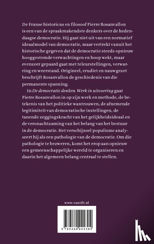 Rosanvallon, Pierre - De democratie denken