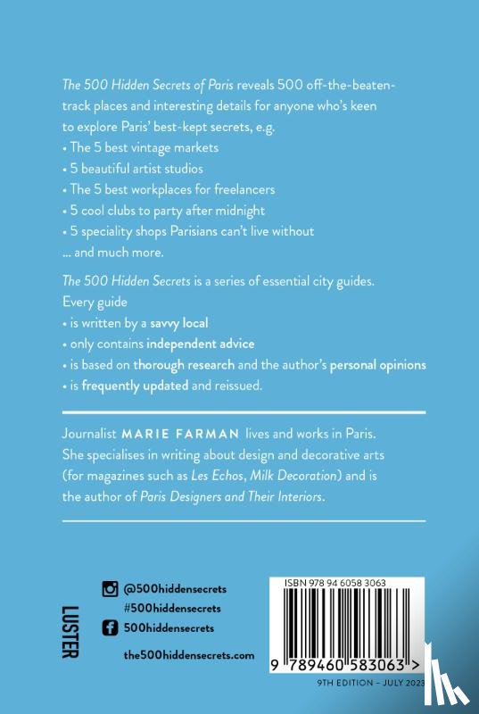 Farman, Marie - The 500 Hidden Secrets of Paris