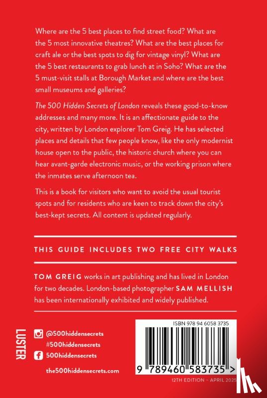 Greig, Tom - The 500 Hidden Secrets of London