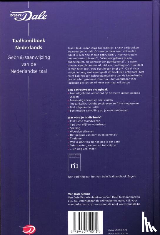 Boer, Theo de - Van Dale Taalhandboek Nederlands