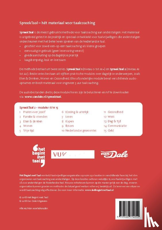 Stichting Het Begint met Taal & VU-NT2 - SpreekTaal 2 Eten & drinken