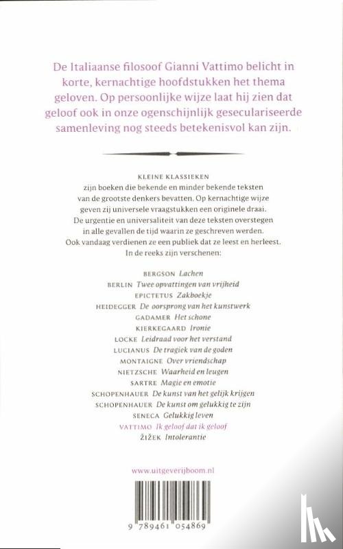 Vattimo, Gianni - Ik geloof dat ik geloof