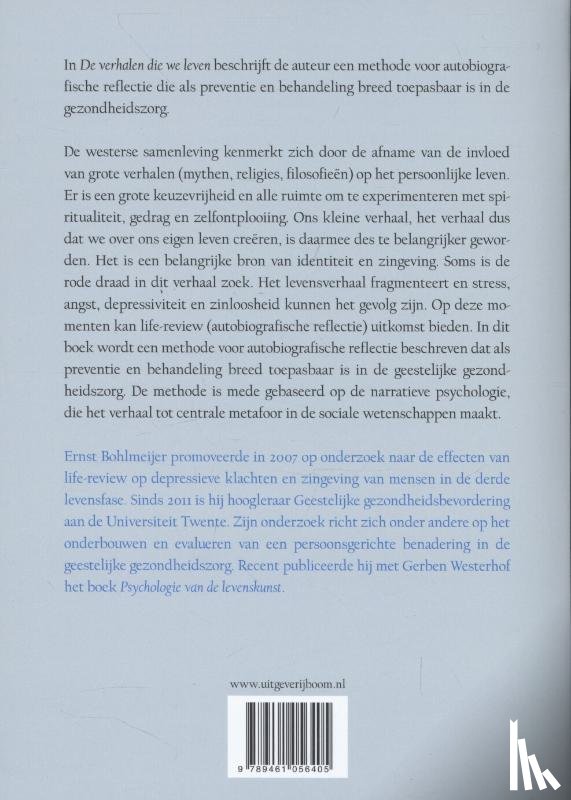 Bohlmeijer, Ernst - De verhalen die we leven