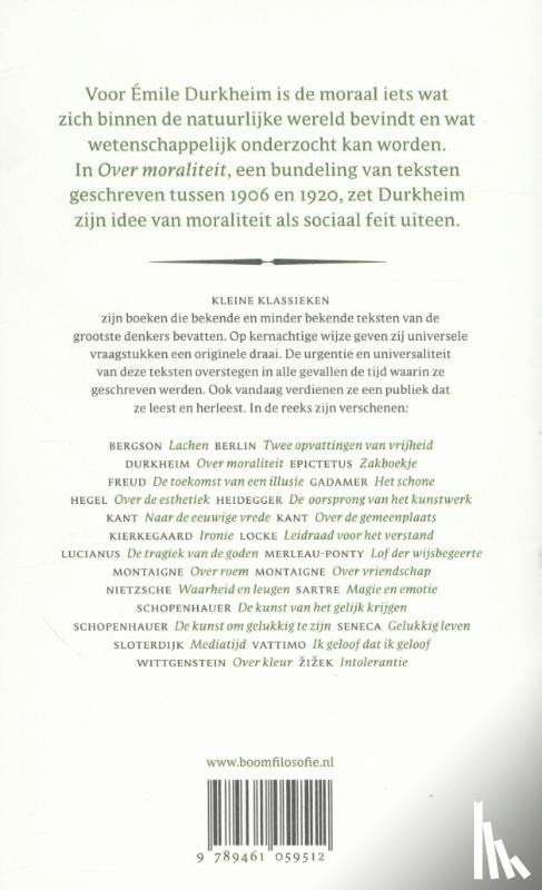 Durkheim, Emile - Over moraliteit