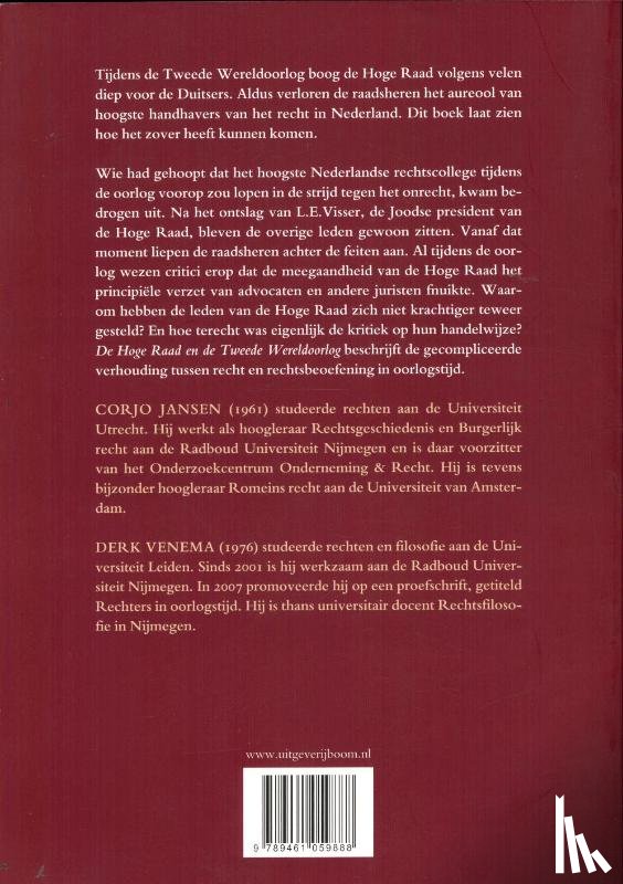 Jansen, C.J.H., Venema, Derk - De hoge raad en de tweede wereldoorlog