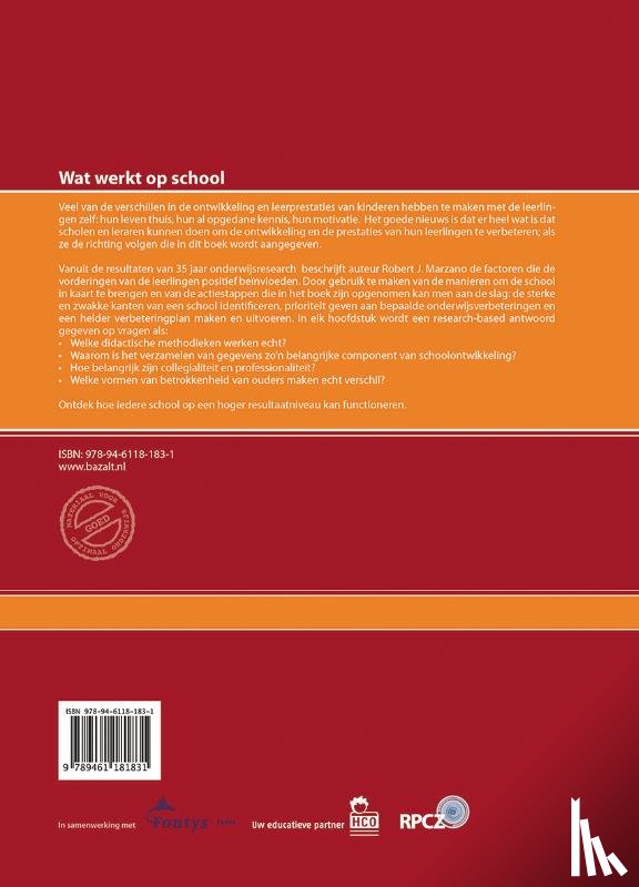 Marzano, Robert J. - Wat werkt op school