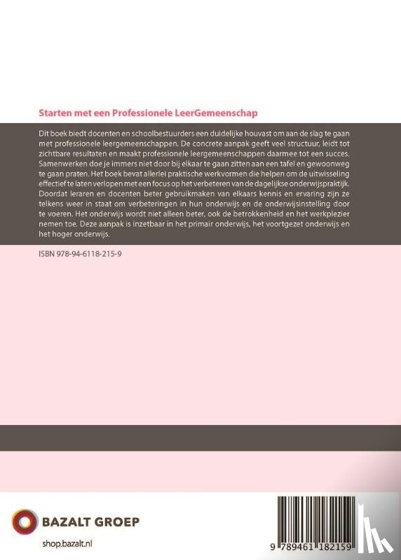 Bruns, Maarten, Bruggink, Martin - Starten met een professionele leergemeenschap