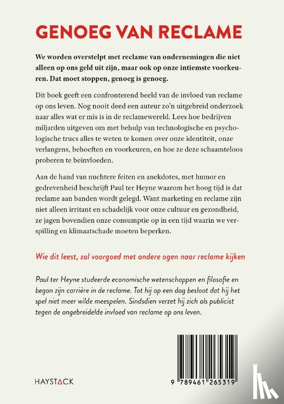 Heyne, Paul ter - Genoeg van reclame