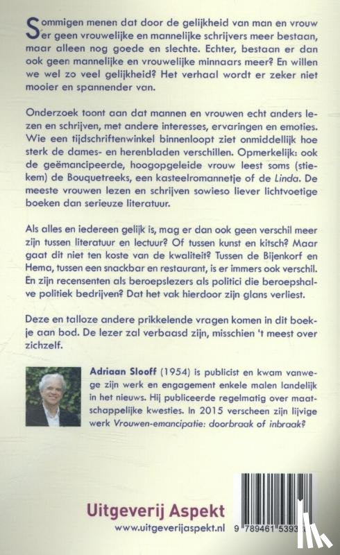 Slooff, Adriaan - Ik lees en schrijf als een vrouw, zoals ik eet en vrij als een vrouw