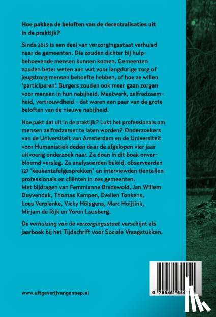 Bredewold, Femmianne, Duyvendak, Jan Willem, Kampen, Thomas, Tonkens, Evelien, Verplanke, Loes - De verhuizing van de verzorgingsstaat
