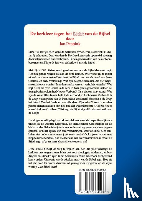 Peppink, Jan - De kerkleer tegen het Licht van de Bijbel