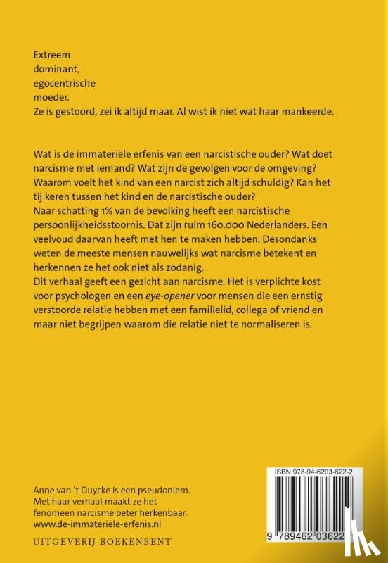 Duycke, Anne van 't - De immateriele erfenis van een narcist