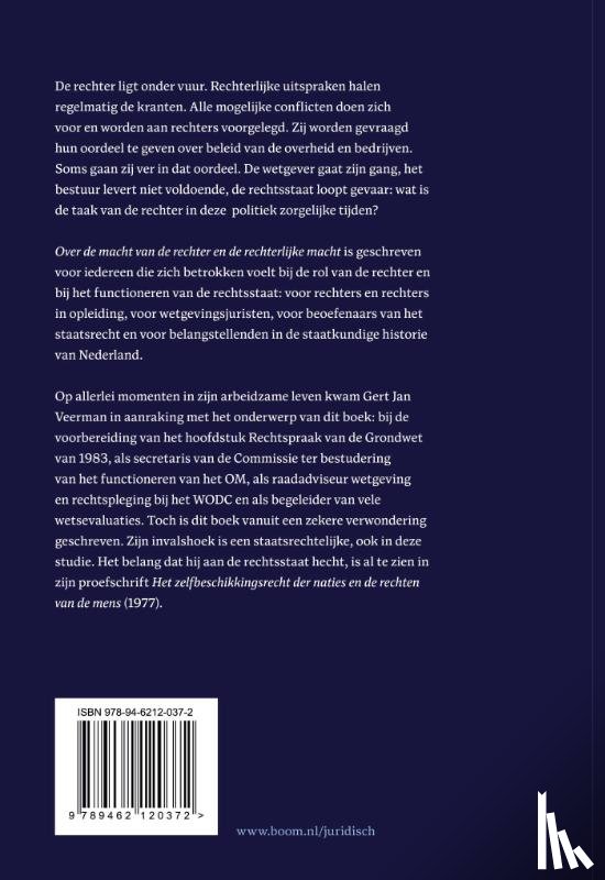 Veerman, G. J. - Over de macht van de rechter en de rechterlijke macht