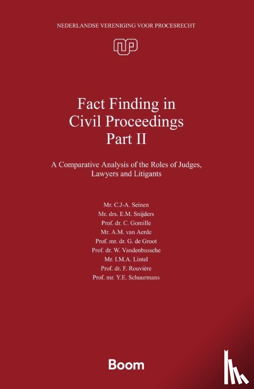 Seinen, Judge C.J.-A, Snijders, Mr. Drs. E.M., Gomille, Prof. Dr. C., Van Aerde, Mr. A.M., De Groot, Prof. Mr. Dr. G., Vandenbussche, Prof. Dr. W., Lintel, Mr. I.M.A., Rouvière, Prof. Dr. F., Schuurmans, Prof. Mr. Y.E. - Fact Finding in Civil Proceedings Part II