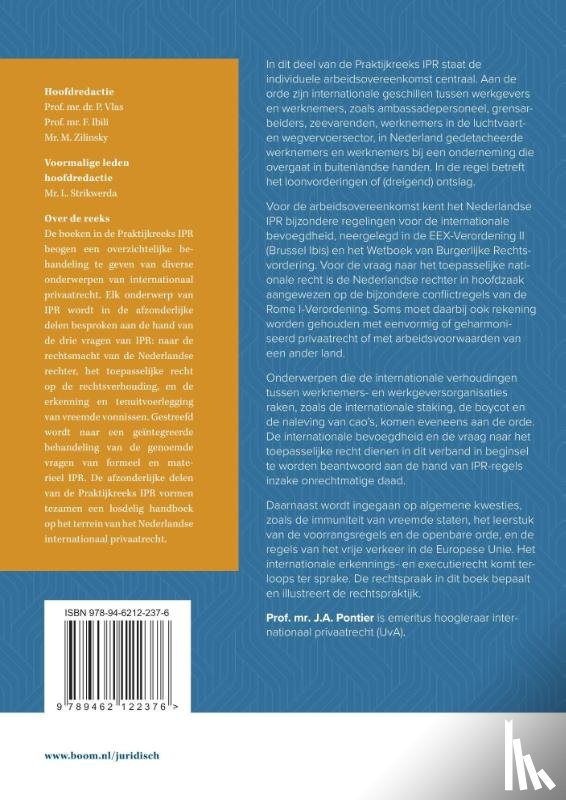 Pontier, J.A. - Arbeidsovereenkomst en arbeidsverhoudingen in het IPR