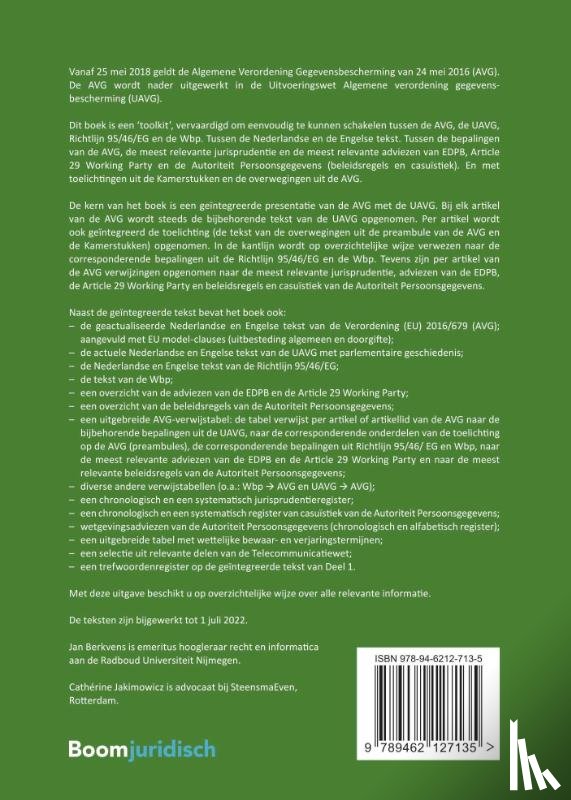  - Tekstuitgave Privacyverordening & UAVG