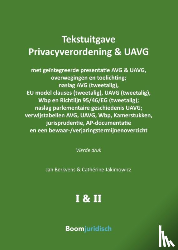  - Tekstuitgave Privacyverordening & UAVG