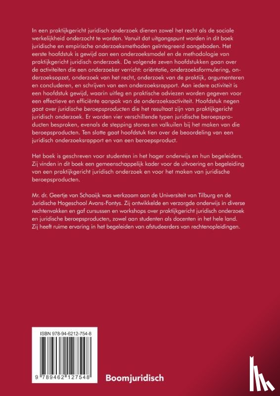 Schaaijk, G.A.F.M. van - Praktijkgericht juridisch onderzoek