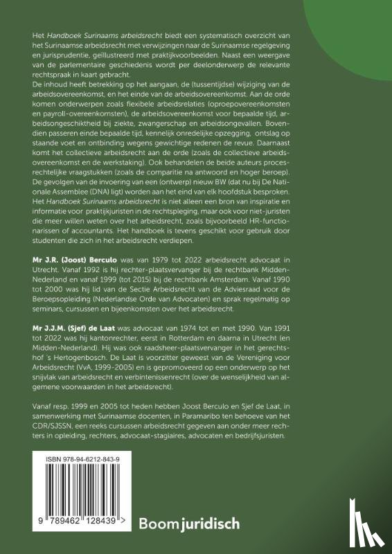 Berculo, J.R., Laat, S. de - Handboek Surinaams Arbeidsrecht