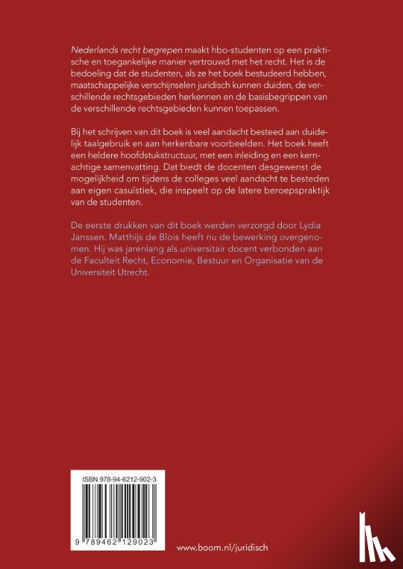 Janssen, L., Blois, M. de - Nederlands recht begrepen