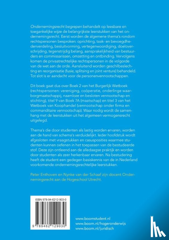 Enthoven, P.W., Schaaf, N. van der - Ondernemingsrecht begrepen