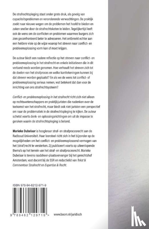 Dubelaar, M.J. - Conflict- en probleemoplossing in het strafrecht
