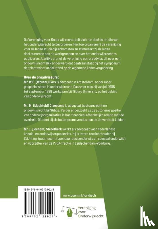 Pors, Wouter, Claessens, Machteld, Streefkerk, Jochem - Overheid en onderwijs: rechtsverhoudingen op drift?