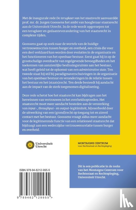 Goossens, J. - De terugkeer van het staatsrecht