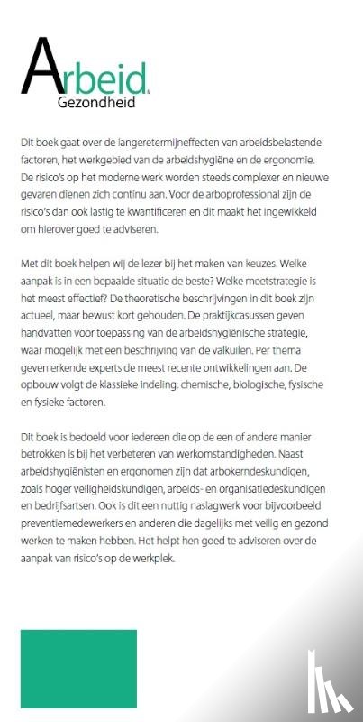 Alphen, W. van, Peereboom, Kees, Heesterbeek, Marjan, Visser, Remko - Arbeid & gezondheid