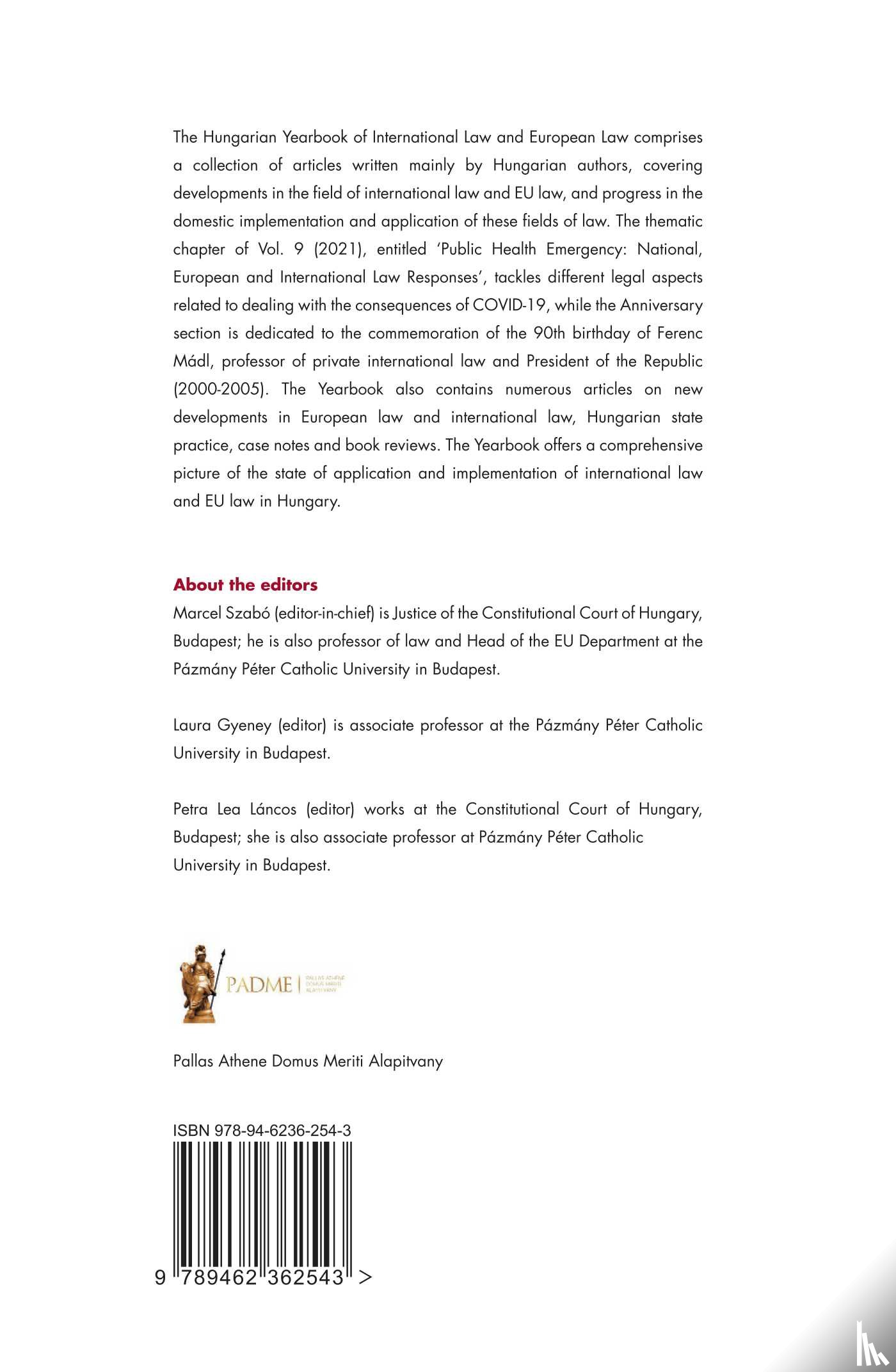  - Hungarian Yearbook of International Law and European Law 2021