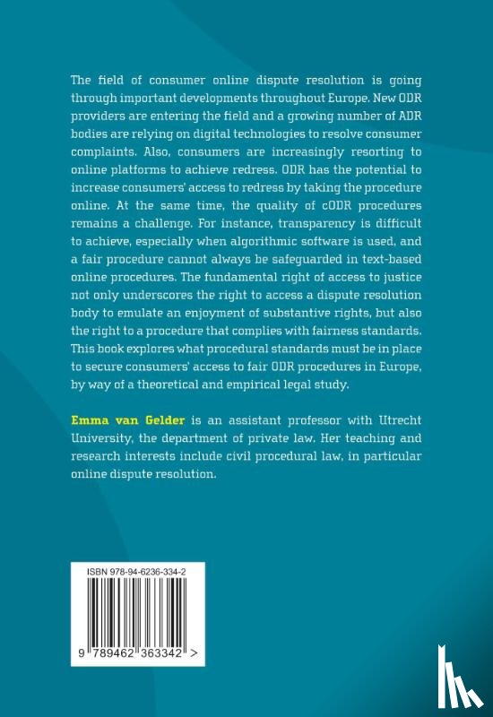 Gelder, E.M. van - Consumer Online Dispute Resolution Pathways in Europe