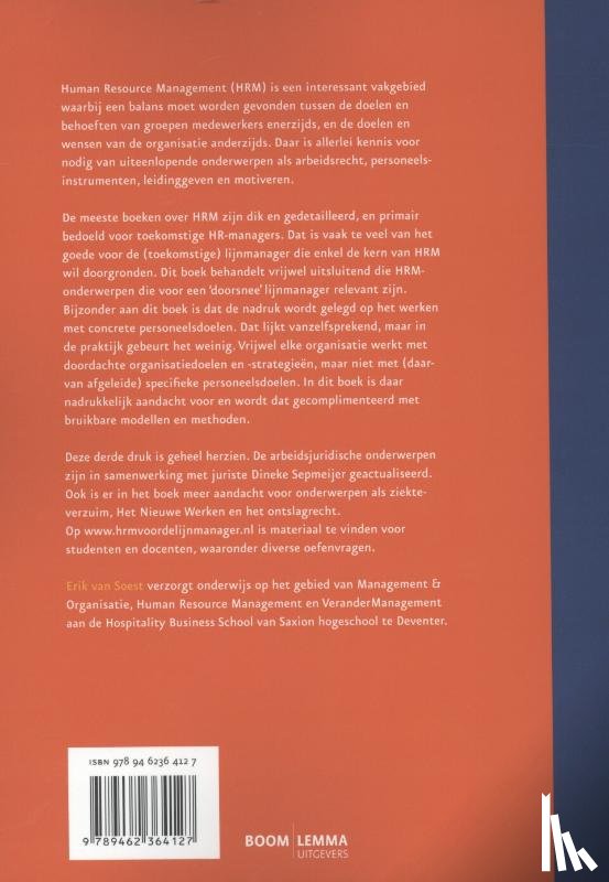 Soest, Erik van, Sepmeijer, Dineke - HRM voor de lijnmanager