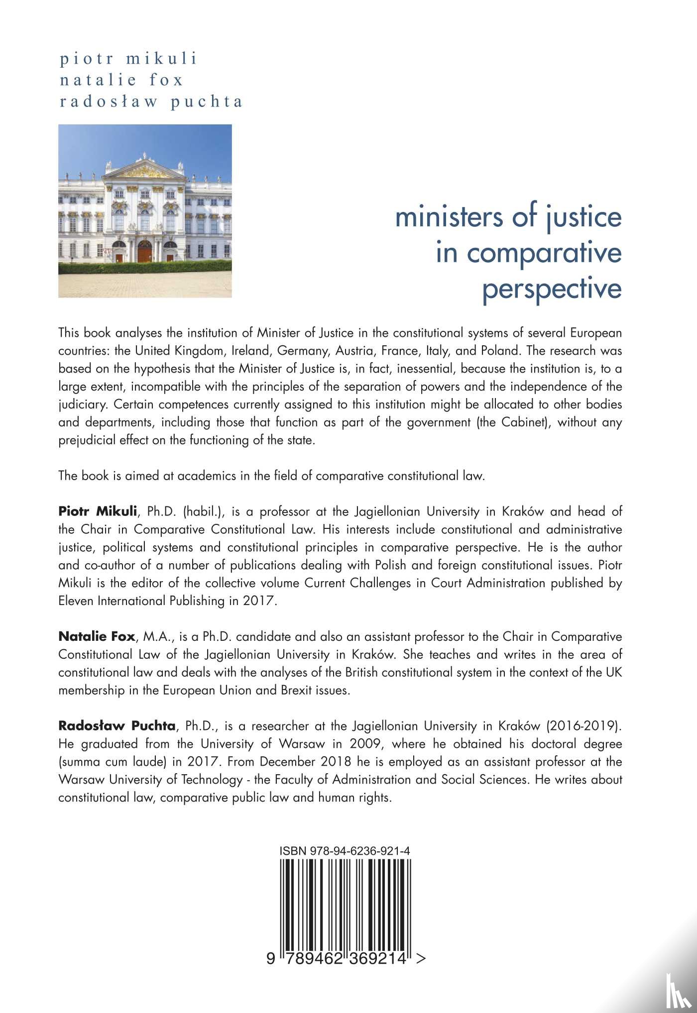 Mikuli, Piotr, Fox, Natalie, Puchta, Radosław - Ministers of Justice in Comparative Perspective