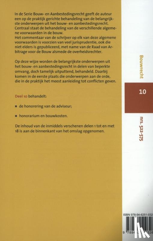 Wijngaarden, M.A. van - De honorering van de adviseur, honorarium en bouwkosten