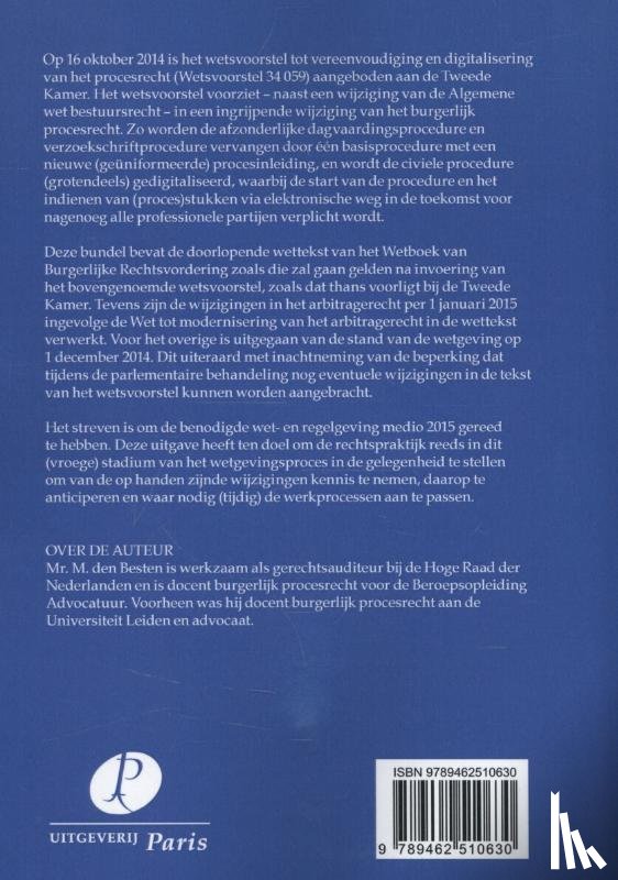 Besten, Marc den - De tekst van het wetboek van burgerlijke rechtsvordering