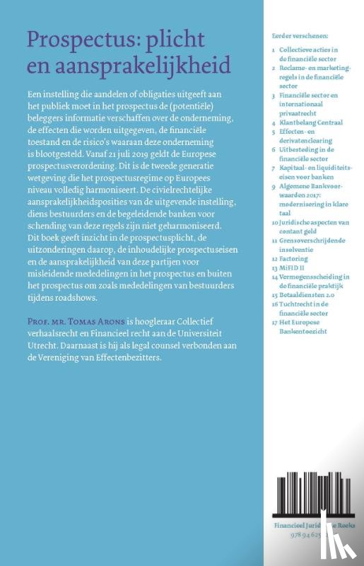 Arons, Tomas - Prospectusaansprakelijkheid