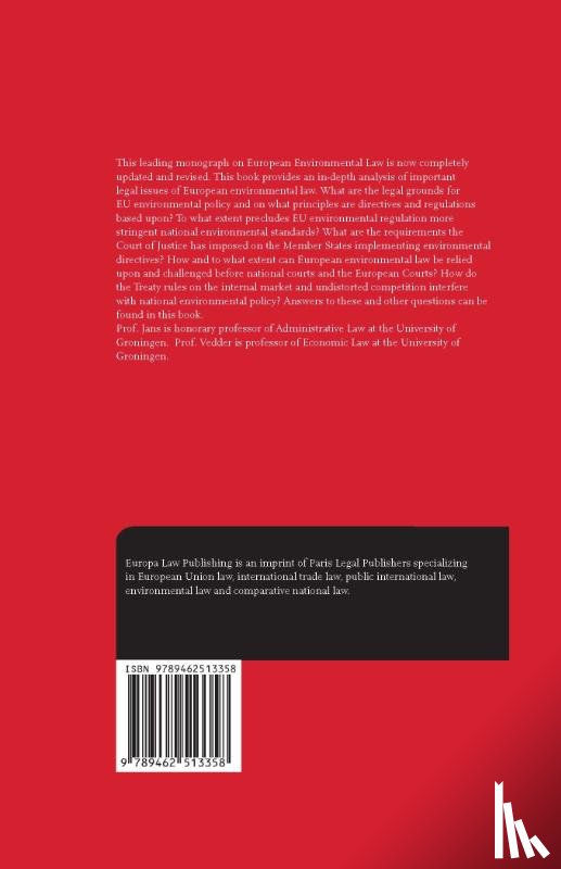 Jans, Jan, Vedder, Hans - European Environmental Law