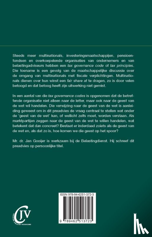 Gooijer, Jan - Over handelen in de geest van de belastingwet