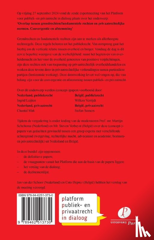 Leijten, Ingrid, Mak, Chantal, Verrijdt, Willem, Somers, Stefan - Overlap tussen grondrechten/fundamentele rechten en privaatrechtelijke normen