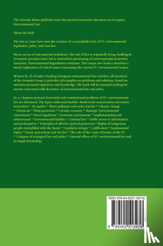 Winter, Gerd, Macrory, Richard, Krämer, Ludwig - EU Environmental Policy and Law: Reflections at Fifty
