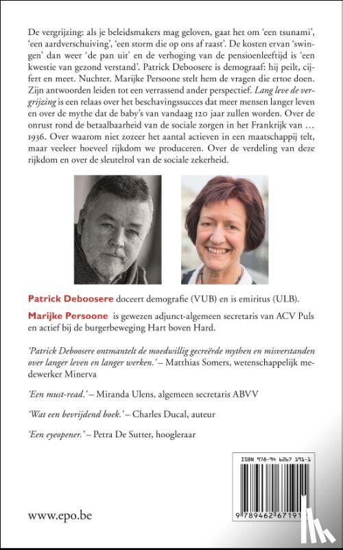 Deboosere, Patrick - Lang leve de vergrijzing