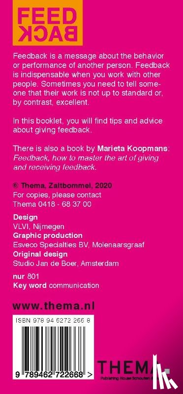 Koopmans, Marieta - Feedback