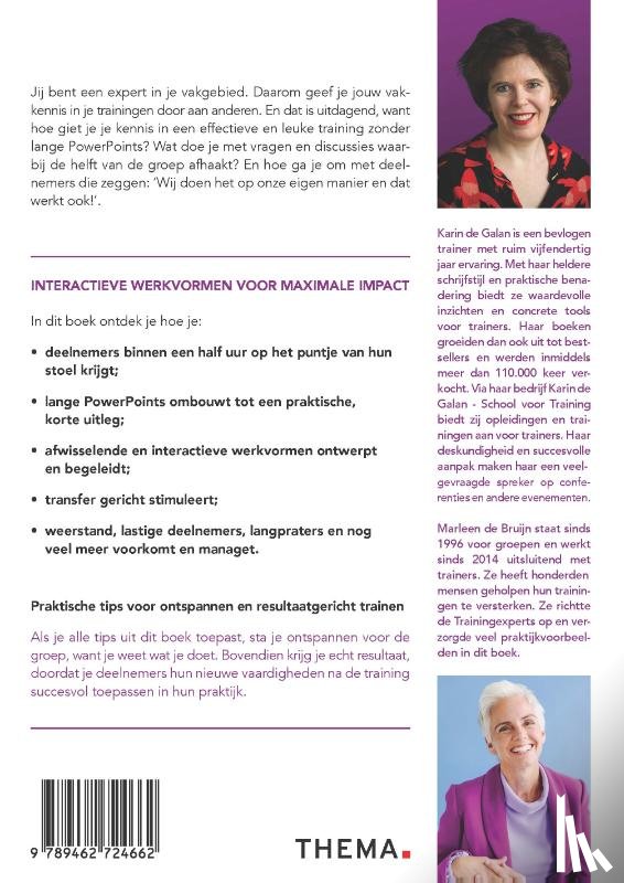 Galan, Karin de, Bruijn, Marleen de - Trainen voor experts