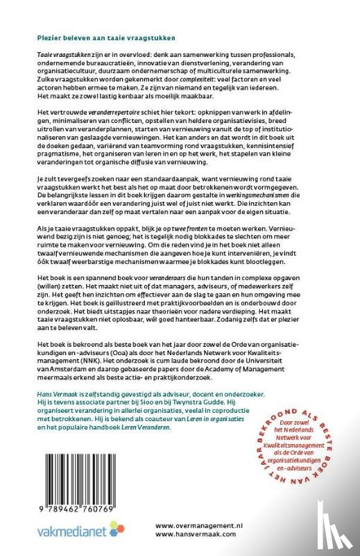 Vermaak, Hans - Plezier beleven aan taaie vraagstukken