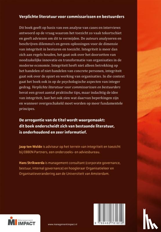Strikwerda, Hans, Wolde, Jaap ten - Verplichte literatuur voor commissarissen en bestuurders