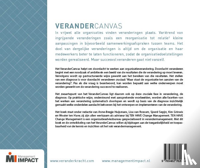 Huijsmans, Anne-Bregje, Rossum, Lisa van, Segijn, Sjoerd, Grinwis, Kim, Have, Wouter ten - Verandercanvas