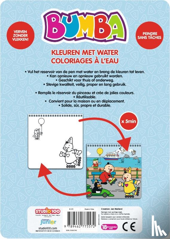 Studio 100 - Bumba : kleurboek- Kleuren met water