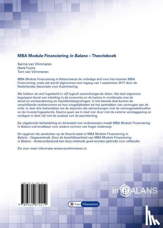 Vlimmeren, Sarina van, Fuchs, Henk, Vlimmeren, Tom van - MBA Module Financiering