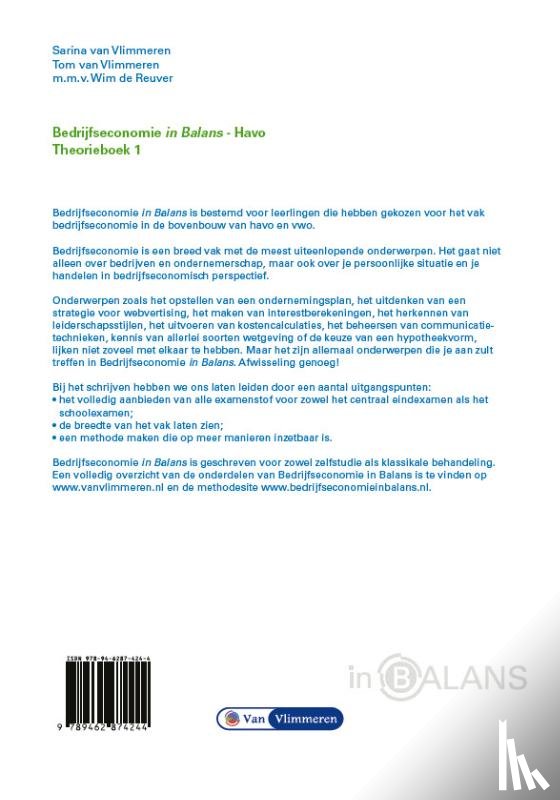 Vlimmeren, Sarina van, Vlimmeren, Tom van - theorieboek 1
